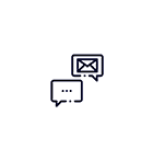 Modern digital communication icons representing messaging and email services.