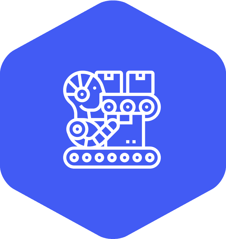Robotic automation process illustration representing Veridez Solutions for logistics and supply chain optimization.